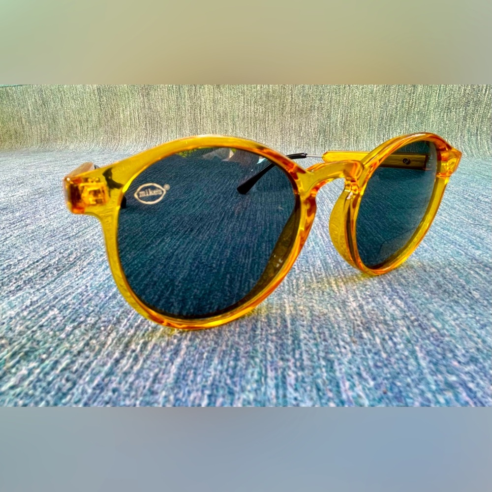 Sunshine Orange/Yellow Round "Mike's Lemonade" Sunglasses NWOT 😎